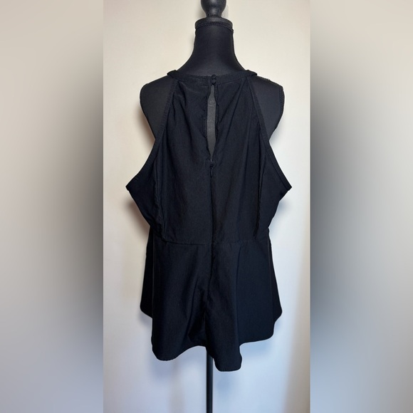 Torrid Women’s 3X Black Cage High Neck Peplum Top Gothic Plus Size Sleeveless - Picture 5 of 9